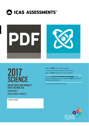 2017 ICAS Past Paper - Science Australia