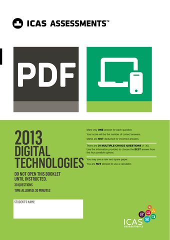 2013 ICAS Past Paper - Digital Technologies Australia